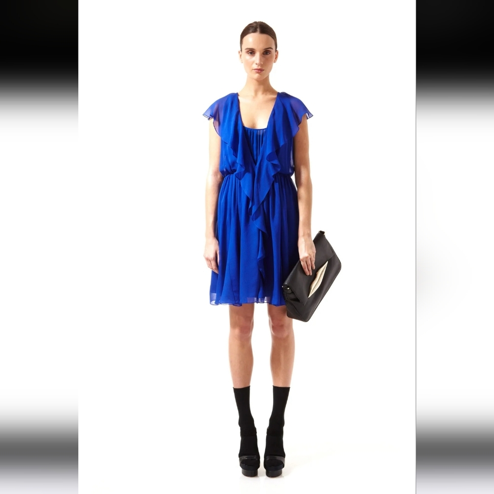 Diane Von Furstenberg Royal Blue Chiffon Dress